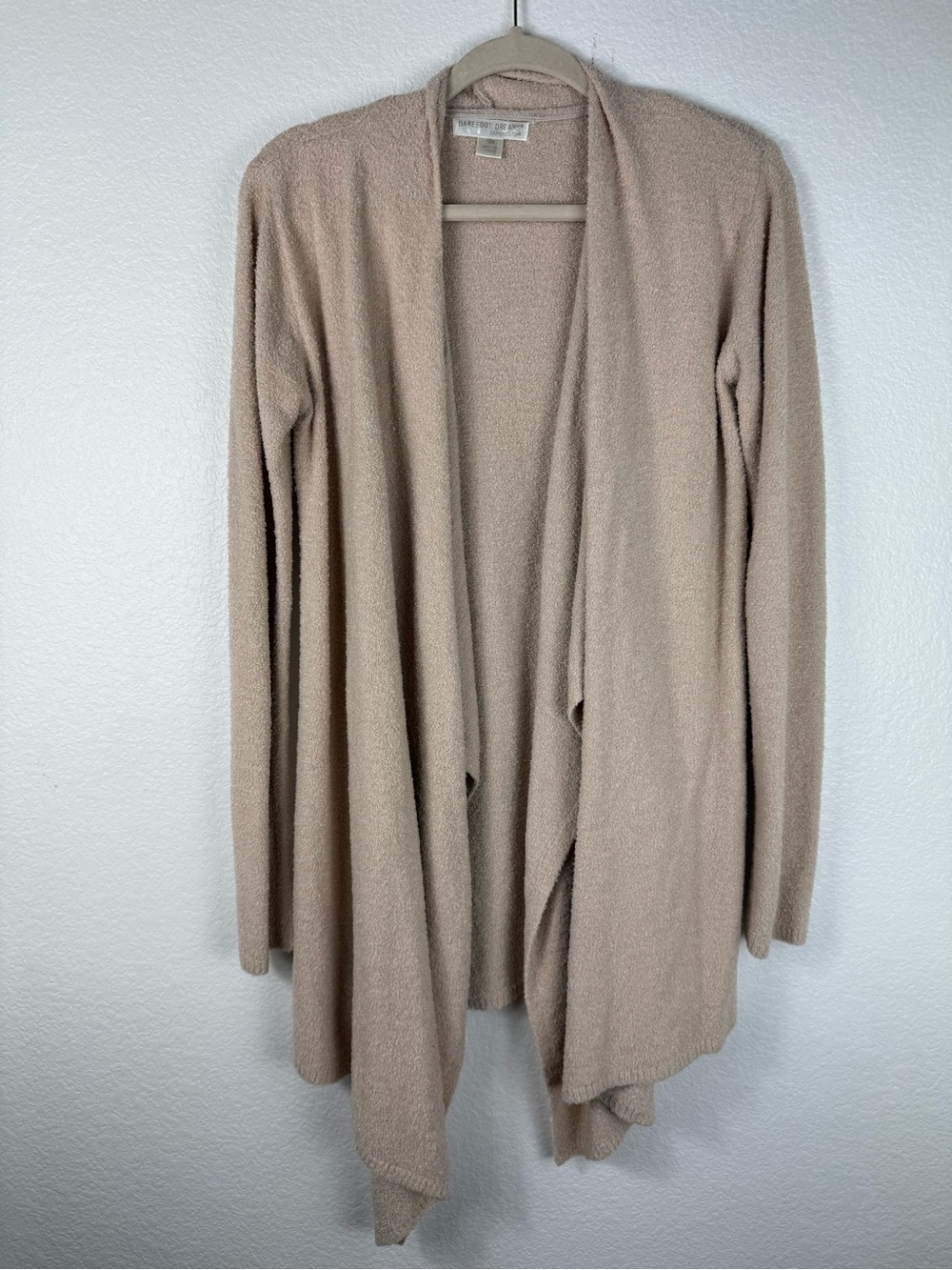 Barefoot Dreams draped open-front cardigan - light taupe size S/M